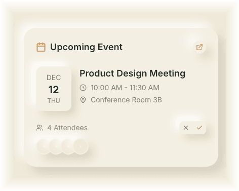 The agenda view of the Neumorphic UI kit